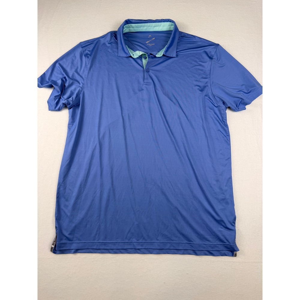 Head Golf Mens XXL Blue Short Sleeve Performance Polo Shirt RN159978 Stretch